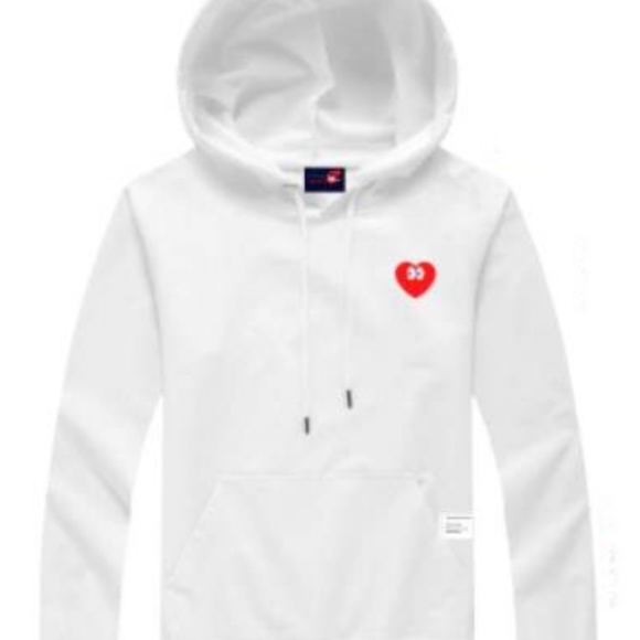 Crazy Hearts Embroidered Heart Hoodie in White - Picture 1 of 2